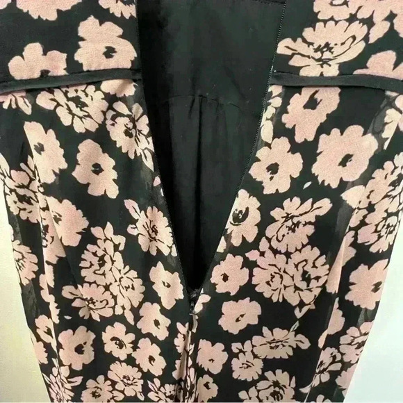 Milly Deni Floral Print Chiffon Maxi Dress Size 2 In Pink Wedding Formal Garden - Picture 7 of 13
